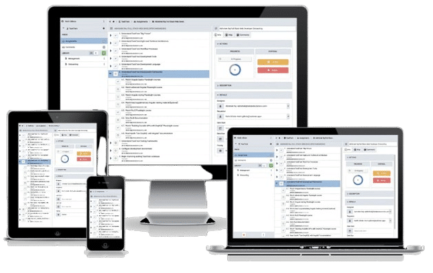 TaskTrain on a phone, tablet, laptop and desktop monitor