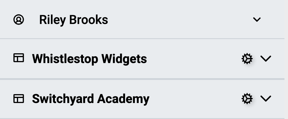 Two organizations in the TaskTrain navigation pane