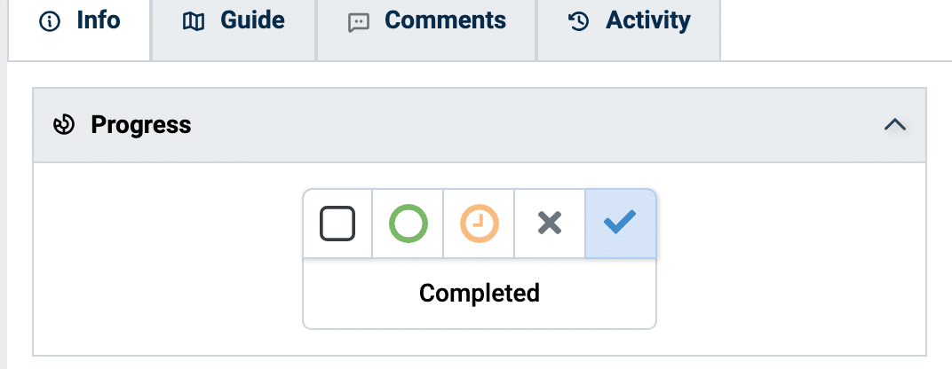 The five task statuses in TaskTrain